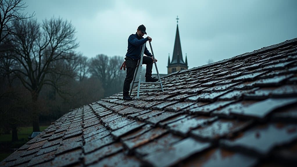 storm induced roof destruction