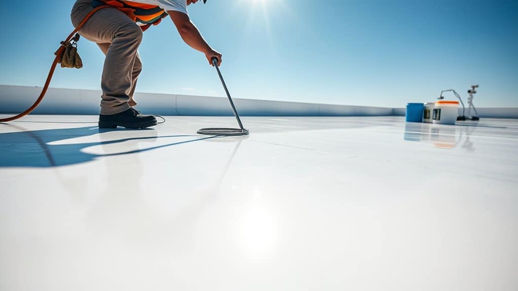 reflective roof coating installation