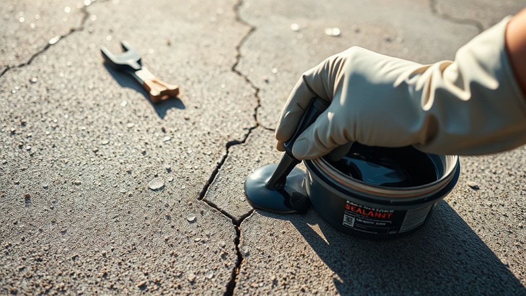 seal cracks with waterproofing