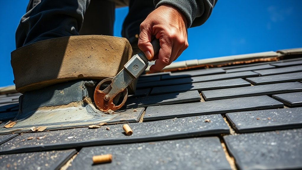 removing old chimney flashing