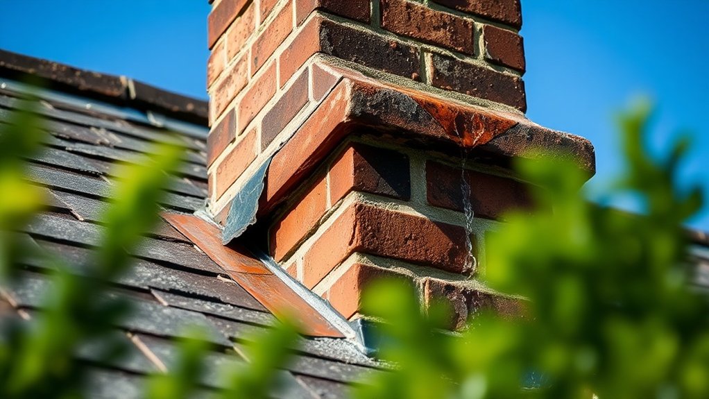 flashing failure around chimneys